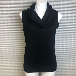 Cowl Neck Black Sleeveless Sweater Top Roz & Ali